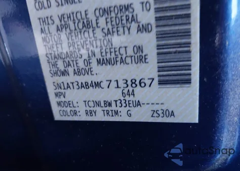 2021 Nissan Rogue S Intelligent Awd из США, поврежденный, VIN 5N1AT3AB4MC713867